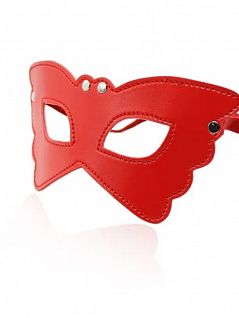 Эффектная маска из кожи красного цвета Romeo Rossi RT9141-8