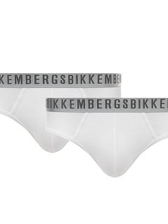Набор брифов из эластичного хлопка белого цвета (2шт) Bikkembergs RTBKK1USP11BI/2