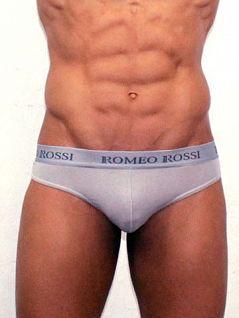 Серые мужские трусы стринги с пояском на резинке Romeo Rossi Thongs R1006-3