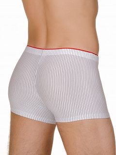 Удобные мужские трусы боксеры белого цвета в черную полоску bruno banani Straight Line 22011063бруно Белый-черный