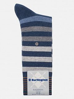 Модные носки в полоску Burlington 21023 Blackpool SO Синий