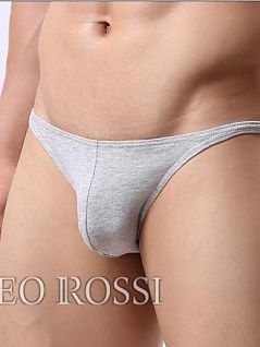 Трусы мужские брифы на низкой посадке серого цвета ROMEO ROSSI R2001-3