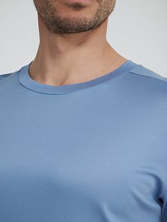 Гладкая футболка с мягким мерцанием голубого цвета Zimmerli 18896046c409