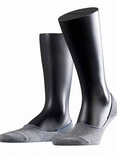 Удобные мужские подследники из хлопка серого цвета Falke 14625 Family step (муж.) Серый 3390