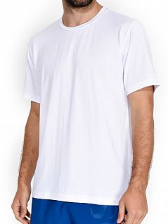 Белая мужская футболка прямого силуэта из легкого хлопка SCHIESSER 152328шис Белый распродажа