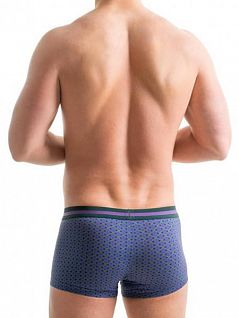 Стильные мужские трусы хипсы темно-синего цвета с принтом HOM Tailoring 40c0233c00RA
