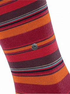 Красочные носки с игривым дизайном в полоску Burlington 21954 Polo Stripe SO Красный 8375