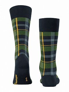 Клетчатые носки из смеси мягкого хлопка Burlington 21955 Heritage Check SO Темный-синий (6120)