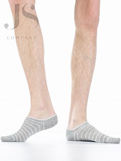 Нежные носки в полоску Hobby Line JSHOBBY 091-01 укороченные мужские х/б, узкая полоска (5 пар) серый hbl