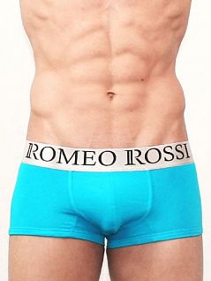 Синие мужские трусы хипсы из хлопка с широким пояском на резинке Romeo Rossi Heaps RR1410 синий распродажа