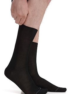 Однотонные носки с контрастной отделкой мяска черного цвета GALLO AP113671c11648_NERO