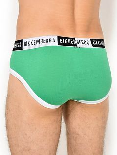 Однотонные брифы с контрастной окантовкой Bikkembergs вбкт04835бикк Зеленый 6031