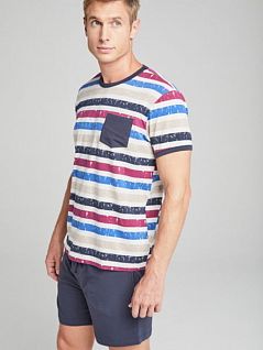 Однотонная пижама в полоску JOCKEY 510006 (муж.) Многоцветный 162