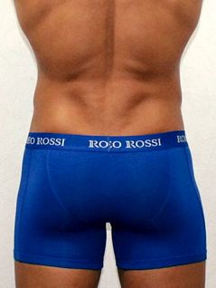 Мужские высокие трусы боксеры синего цвета Romeo Rossi Boxers R7001-9