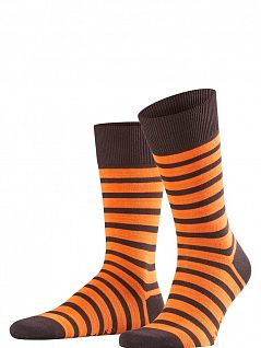Красочные носки на комфортной резинке Falke 13326 Even Stripe SO (муж.) Коричневый 5930