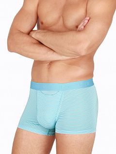 Анатомические боксеры из мягкого микромодала в бирюзово-белую полоску HOM 35c9850c00PF