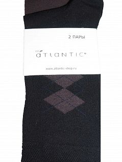 Носки мужские на двубортной резинке не натирающая кожу (2пары) ATLANTIC MW14168MIX