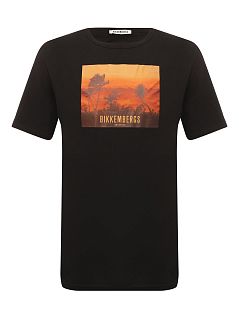 Тонкая футболка с крупным принтом Bikkembergs BKK2MTS06cBlack