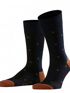 Элегантные носки в коричневый горошек FALKE 13269 13269 Dot SO (муж.) Черный-коричневый (6376)