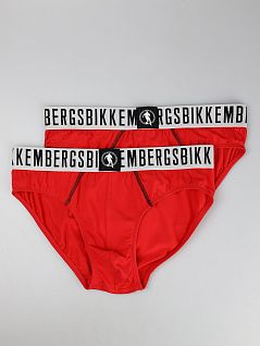 Набор брифов на широкой резинке красного цвета (2шт) Bikkembergs BKK1USP06BIcRed