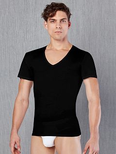 Легкая футболка с V-образным вырезом черного цвета Doreanse 2530c01