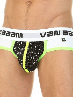 Брифы с черными пайетками спереди белого цвета Van Baam RT39800