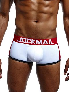 Хлопковые боксеры с push up белого цвета JOCKMAIL RTJM6030-1