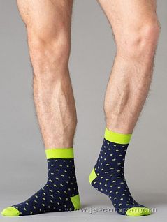 Удобные носки с ярким рисунком "звездочки" OMSA JSFREE STYLE 609 (5 пар) blue / erba oms