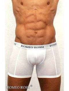 Однотонные боксеры не раздражает кожу при соприкосновении белого цвета Romeo Rossi RTRR7001-01