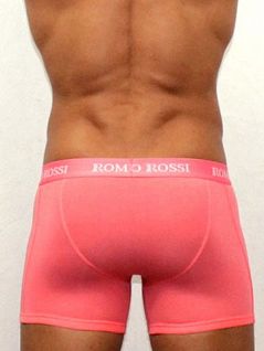 Яркие мужские трусы боксеры розового цвета Romeo Rossi Long boxers R7001-12 распродажа