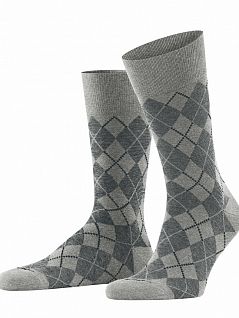 Тонкие носки с изысканным узором Burlington 21061 Carrington SO (муж.) Серый 3408