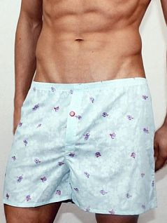 Хлопковые мужские семейные трусы с рисунками нежного зелёного цвета Romeo Rossi Erotica R00309 распродажа