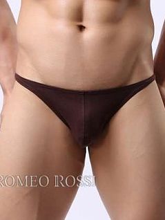 Мужские слипы на низкой посадке коричневого цвета Romeo Rossi R2001-1