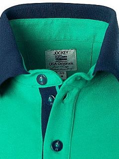 Хлопковая футболка на пуговицах Jockey 577037H (муж.) Зеленый