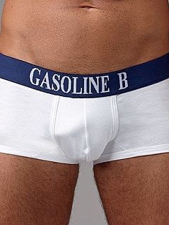 Мужские слипы анатомического кроя с контрастным поясом Gasoline Blu DTТмбилл Bianco