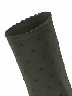 Носки на женственных манжетах с легким рюшом FALKE 46435 Fluffy Dot SO Зеленый (7826)