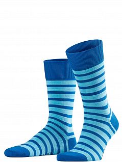 Разноцветные носки из хлопка Falke 13326 Even Stripe SO (муж.) Синий 6057