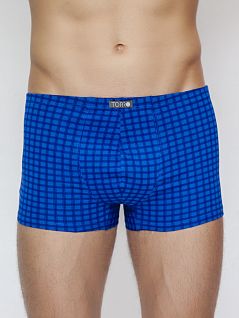 Яркие мужские трусы боксеры синего цвета в клетку Torro LFTMX2028 BLUE