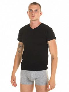 Мужская футболка с v-вырезом черного цвета DonDon RT502-01_03