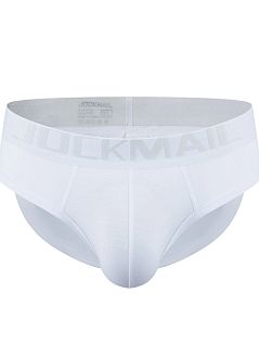 Однотонные брифы из дышащего хлопка белого цвета JOCKMAIL RTJM2021-1