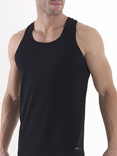 Удобная мужская майка-борцовка черного цвета из хлопка BlackSpade TENDER COTTON b9236 Black
