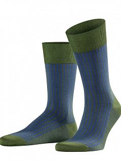 Современные носки из мерсеризованного хлопка FALKE 13396 Oxford StripeSO (муж.) Зеленый (7647)