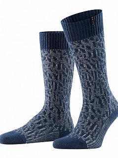 Мужские носки из флиса на ребристых манжетах FALKE 12478 Fleece SO Голубой (6340)