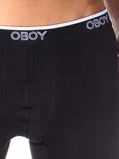 Мягкие мужские кальсоны чёрного цвета Oboy Base Line 6088c01