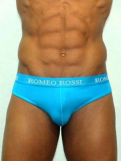 Стильные и удобные мужские трусы брифы бирюзового цвета Romeo Rossi Briefs R2006-10