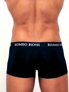 Нежные мужские трусы боксеры черного цвета Romeo Rossi Boxers R6005-2