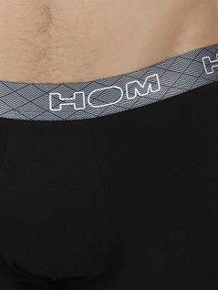 Комплект однотонных боксеров (2шт) черный+черно-белый принт HOM 40c0884cV001