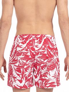 Оригинальные мужские пляжные шорты с бело-красным принтом HOM Nicaragua 40c0285c4063