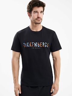 Хлопковая футболка с принтом черного цвета Bikkembergs BKK25MTS04cBlack