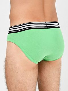 Набор брифов из хлопка и эластана зеленого цвета (2шт) Bikkembergs BKK1USP07BIcGreen